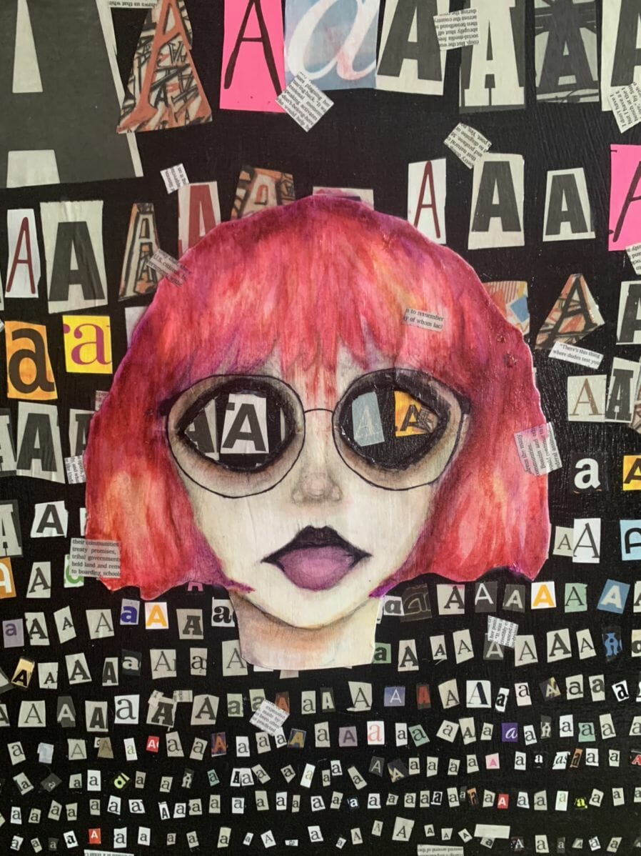 Anne Czajkowski, aaaaa, 2021. Multimedia work on paper, 16 x 20 inches. Courtesy of the Artist.