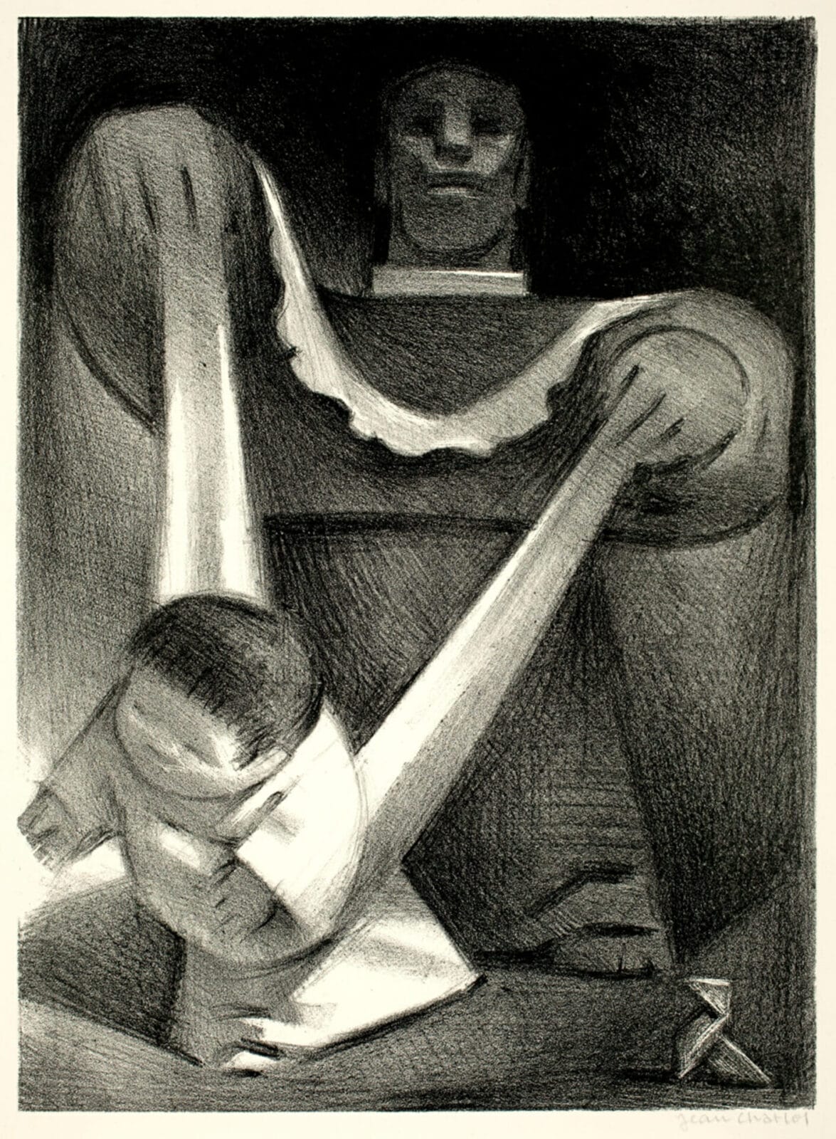 Los primeros pasos / First Steps. Artist: Jean Charlot. Date: 1946. Medium: litografía sobre papel / lithograph on paper.