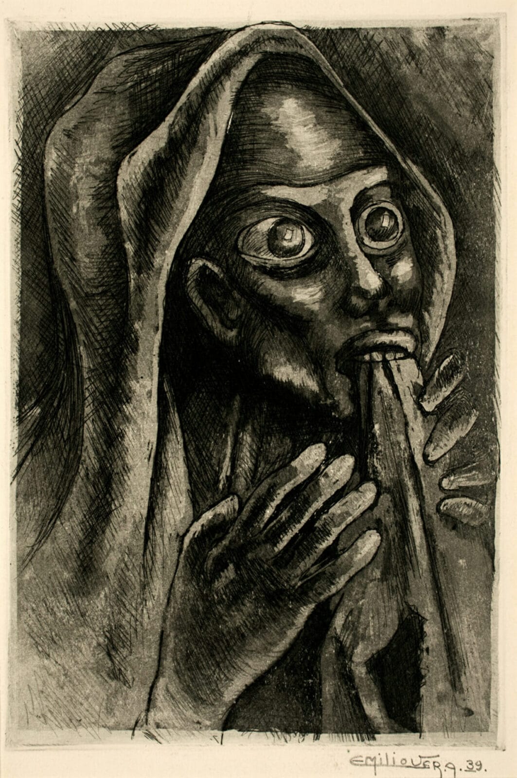Desesperación / Desperation. Artist: Emilio Vera Granados. Date: 1939. Medium: aguatinta sobre papel / aquatint on paper.
