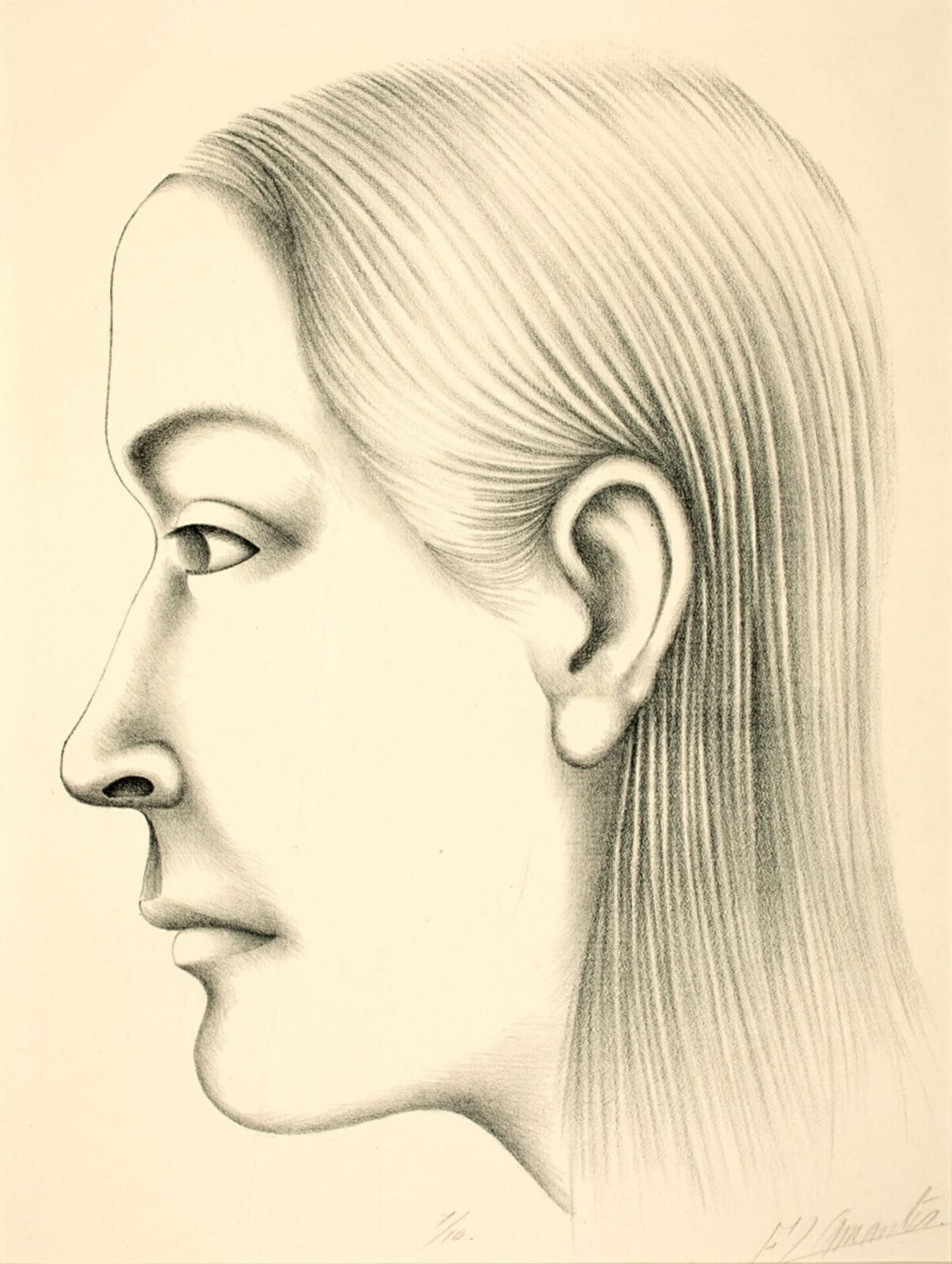 Cabeza / Head. Artist: Francisco Dosamantes. Date: 1944. Medium: litografía sobre papel / lithograph on paper.