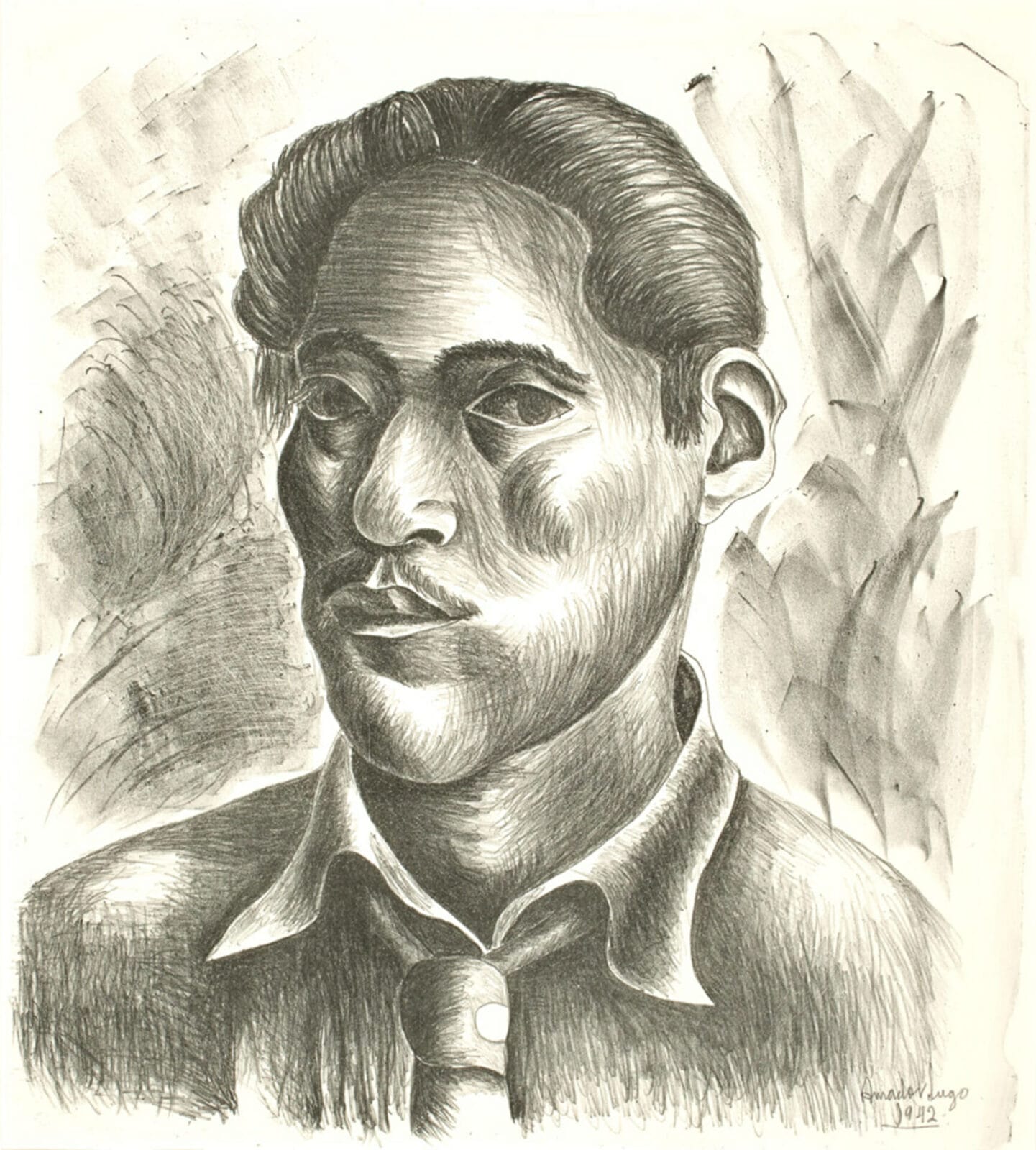 Retrato / Portrait. Artist: Amador Lugo. Date: 1942. Medium: litografía sobre papel / lithograph on paper.
