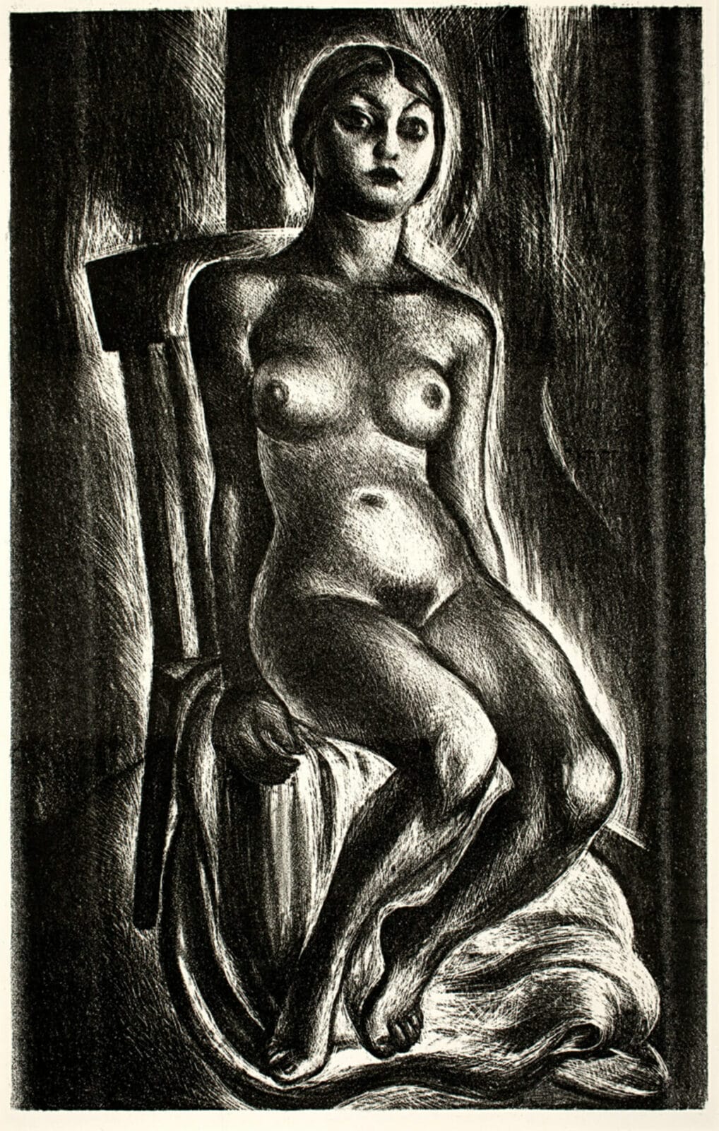 Desnudo sentado / Seated Nude. Artist: Emilio Amero. Date: sin fecha / undated. Medium: litografía sobre papel / lithograph on paper.