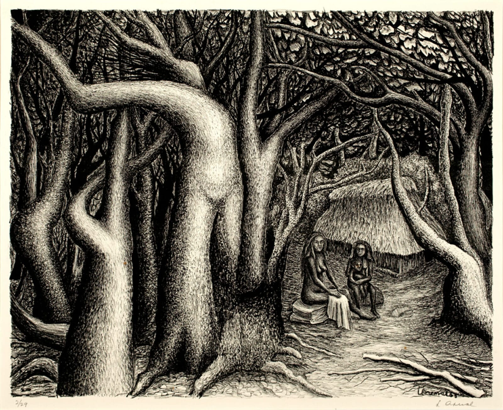 Selva de Guerrero / Jungle in Guerrero. Artist: Luis Arenal. Date: 1937. Medium: litografía sobre papel / lithograph on paper.