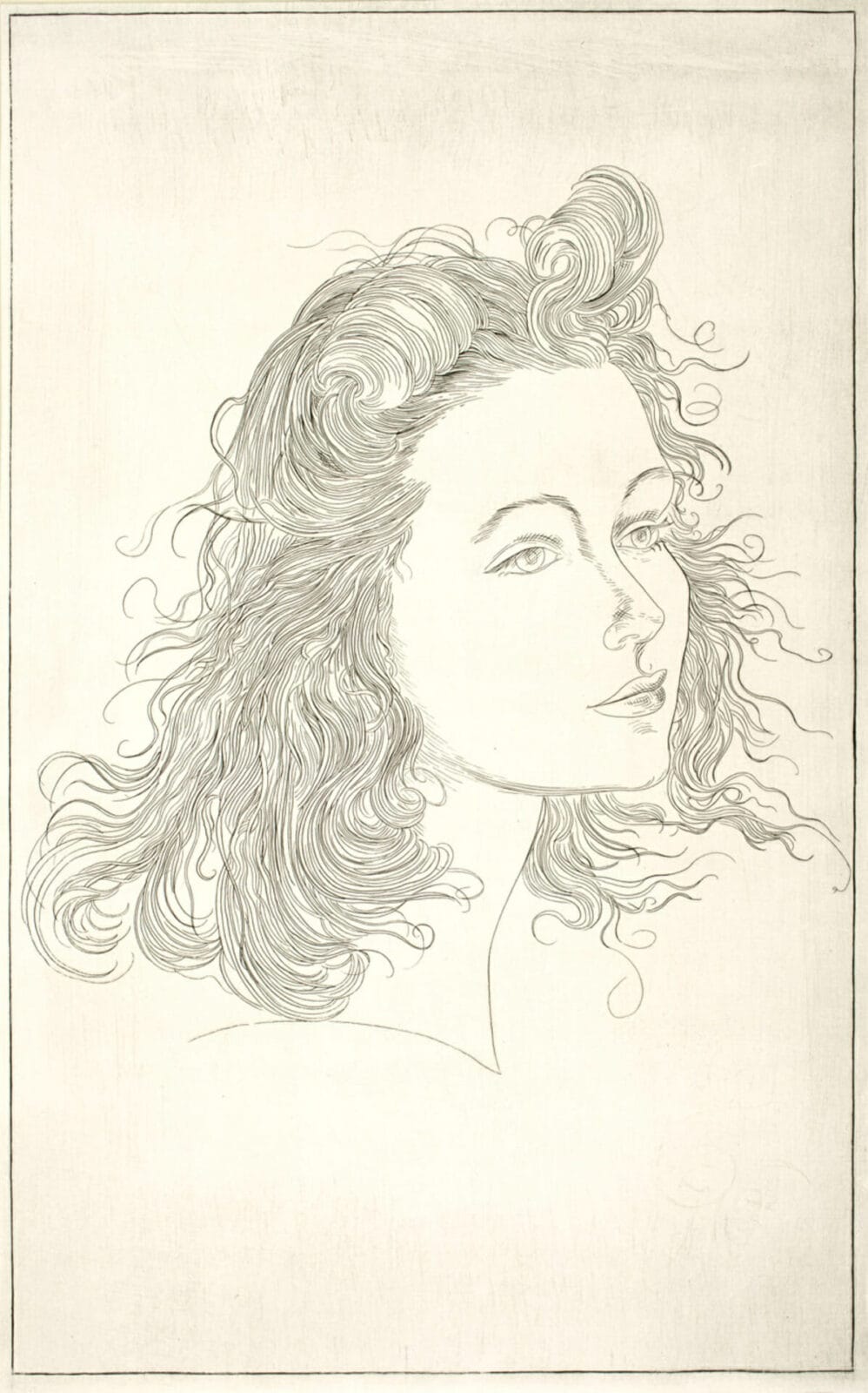 Tríptico, Aurelia #1 / Triptych, Aurelia #1. Artist: Federico Cantú. Date: 1950 (second state). Medium: punta seca sobre papel / drypoint on paper.