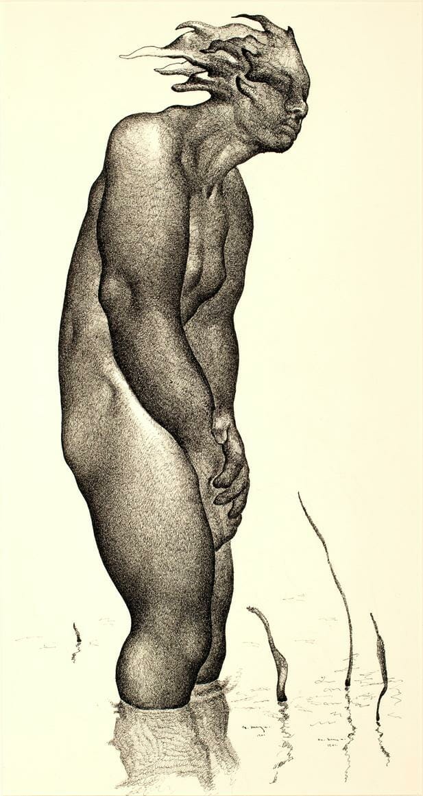 Desnudo / Nude. Artist: Guillermo Meza. Date: 1941. Medium: tinta sobre papel / ink on paper.