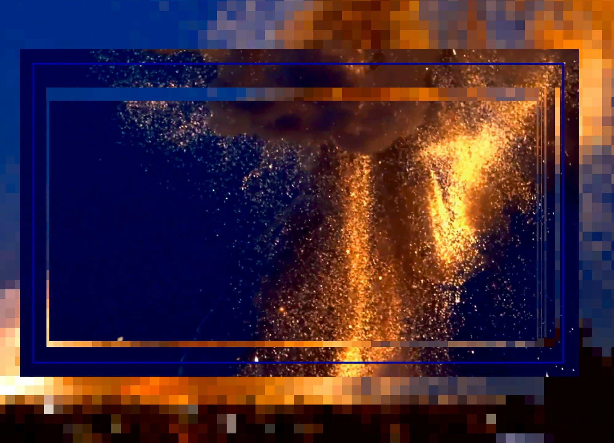 Kambui Olujimi: Untitled (detail), from the series T-Minus Ø, 2017. Digital print on cotton, aluminum pole, zinc pole mount. Flag: 24 x 36 inches; pole: 72 inches. Courtesy the artist.