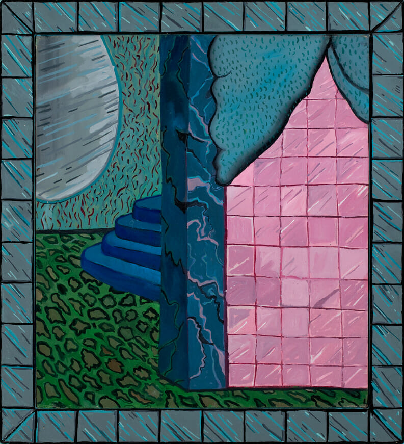 Mezzanine. Artist: Philip Hanson. Date: 1969. Medium: oil on board with artist's painted frame.