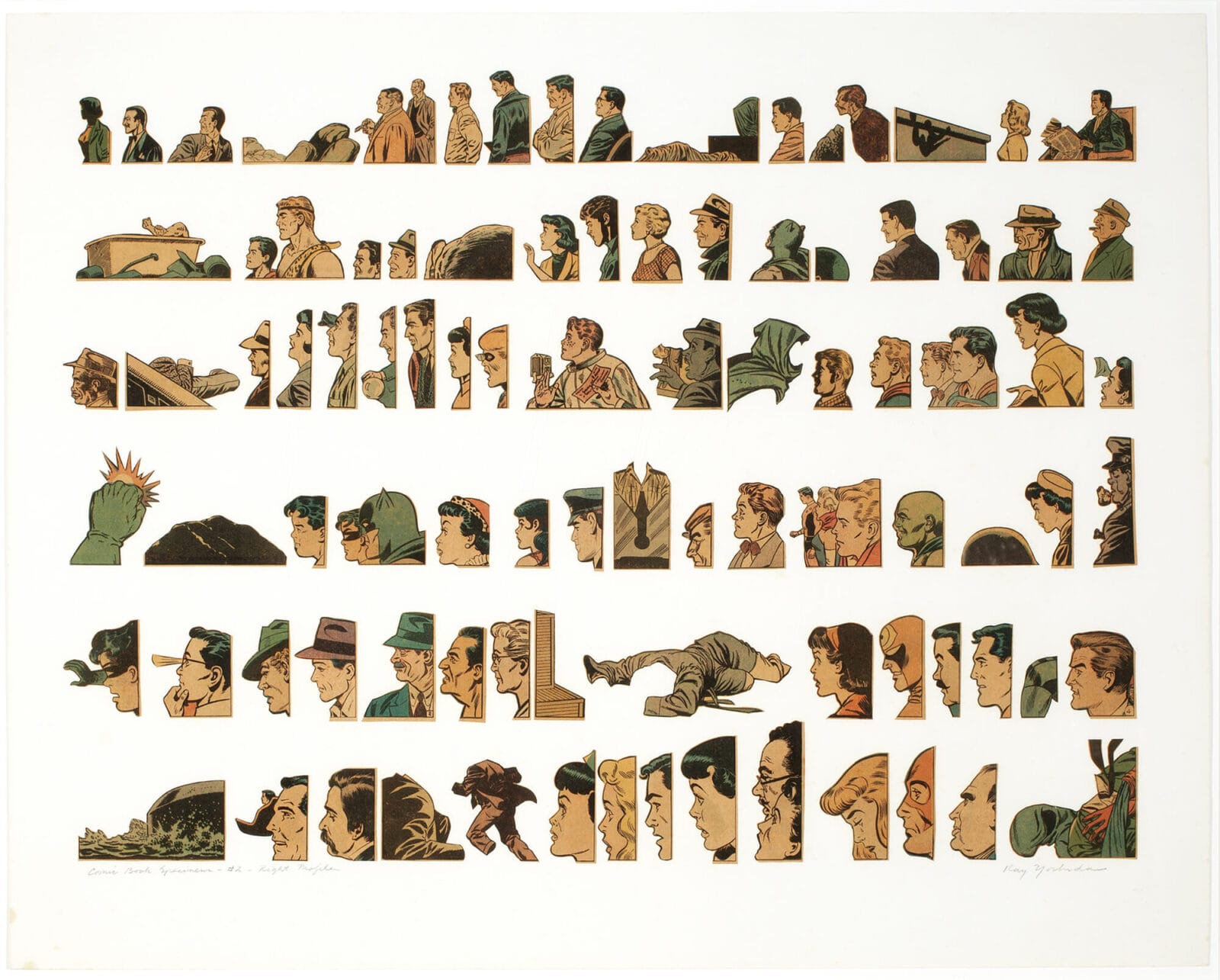 Comic Book Specimen #2, Right Profile. Artist: Ray Yoshida. Date: 1968. Medium: collage on paper.