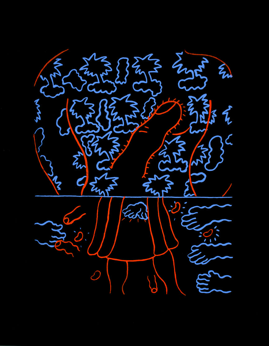 Untitled. Artist: Suellen Rocca. Date: 1967-68. Medium: color screenprint on black paper.