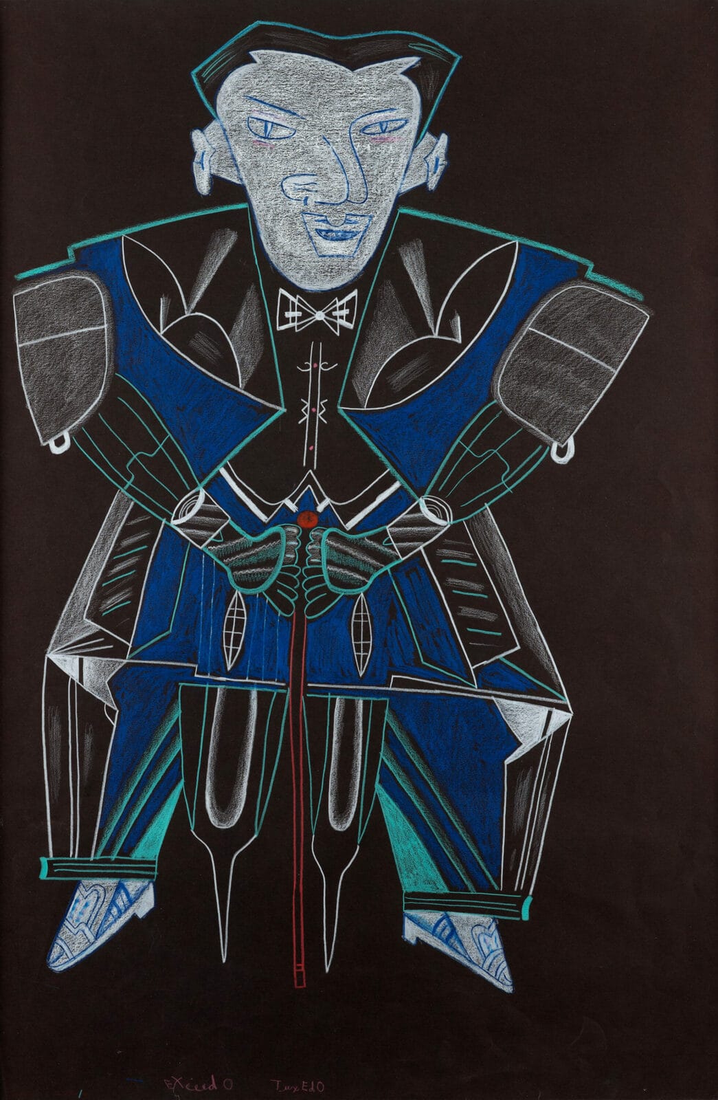 EXceedO TuxEdO. Artist: Karl Wirsum. Date: 1982-83. Medium: pastel on paper.