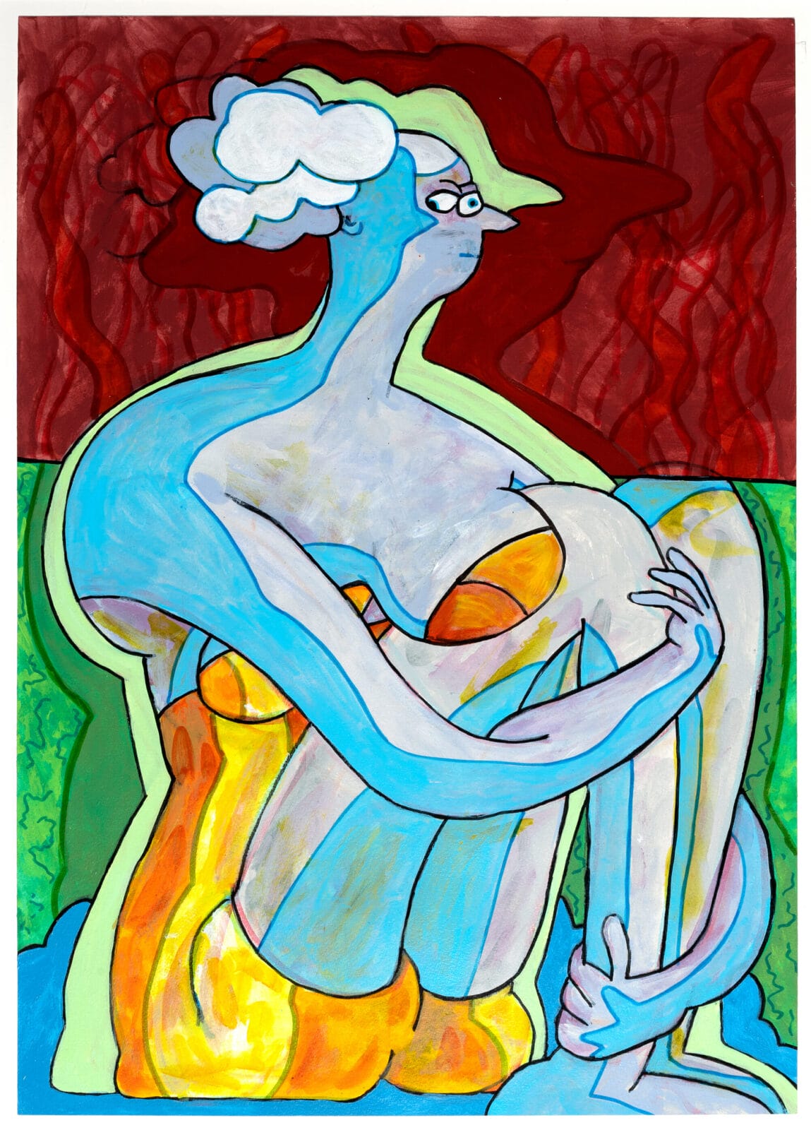 Nested Shadows. Artist: Gladys Nilsson. Date: 2020. Medium: acrylic on paper.