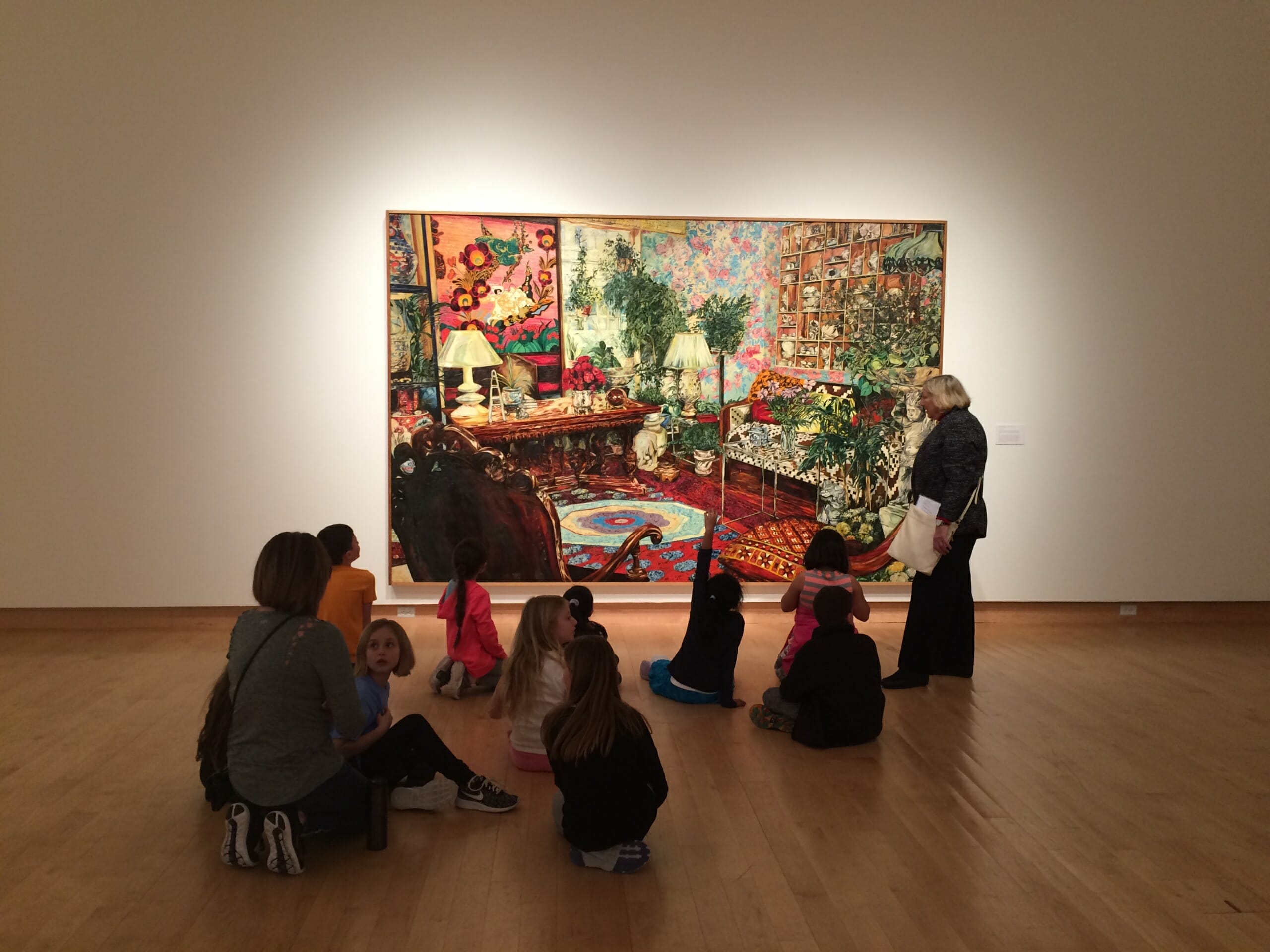 Kids in the gallery for a school tour