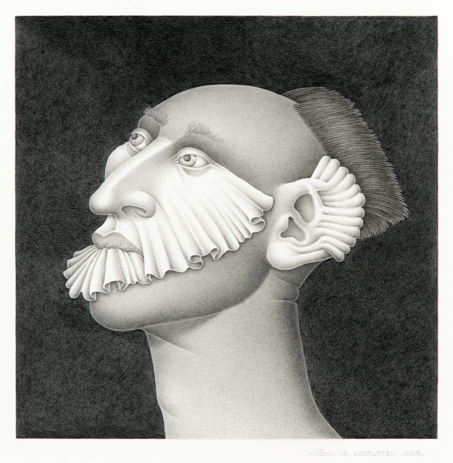 Kyōsei 18. Artist: Robert Lostutter. Date: 2018. Medium: graphite on paper.