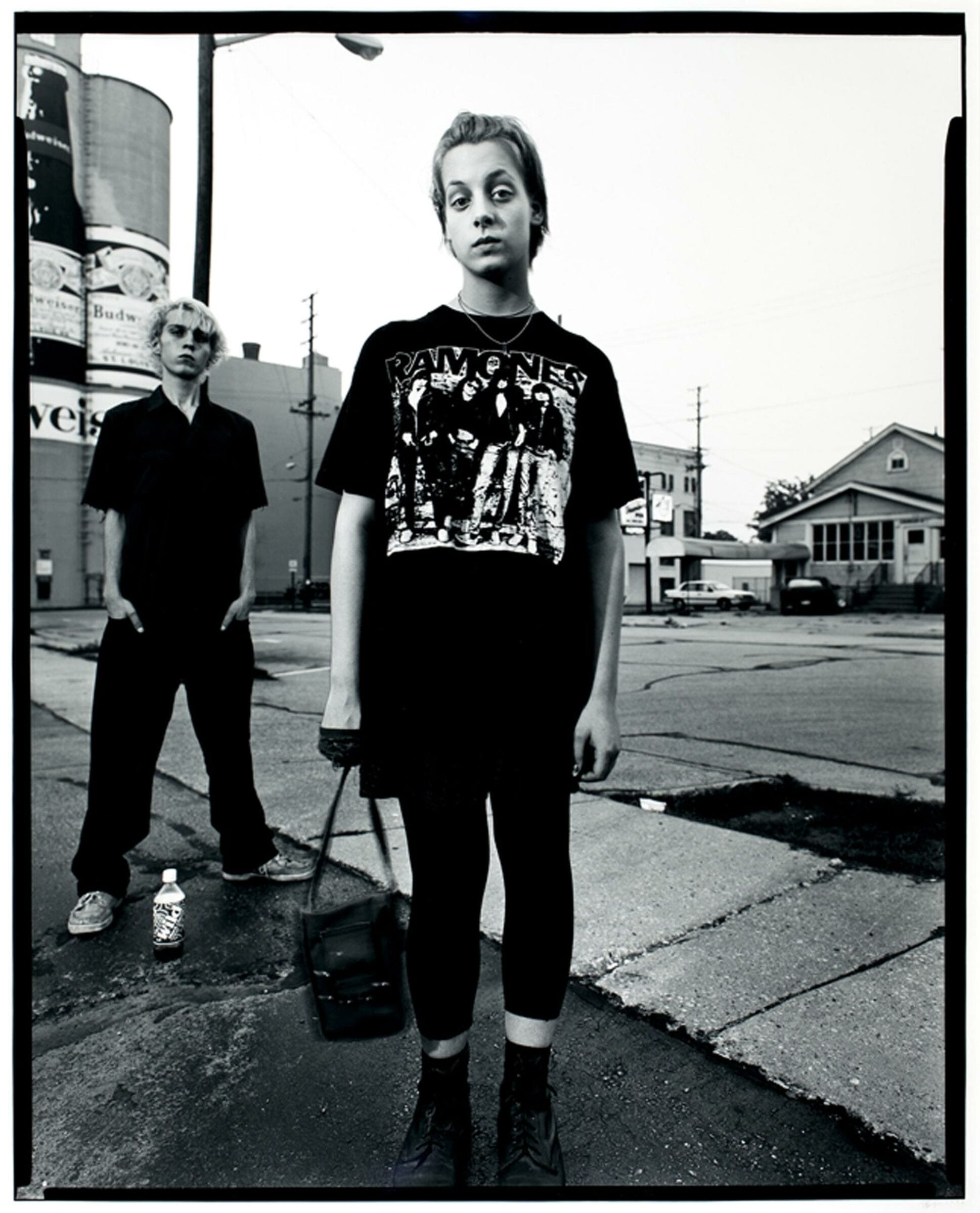 J. Shimon & J. Lindemann, Trish and Matt Downtown, Manitowoc, Wisconsin , 1995. Gelatin silver print, 34 x 27 inches. Collection of the Madison Museum of Contemporary Art. Purchase, through funds from the Brittingham Foundation. © J. Shimon & J. Lindemann.
