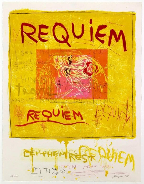 Joan Snyder, Requiem/Let Them Rest , 1997-98. Etching, lithograph, and woodcut. 26 x 20¼”. Printed by Jungle Press, New York City. Collection of the Madison Museum of Contemporary Art. Gift of the Edith and Milton Lowenthal Collection.