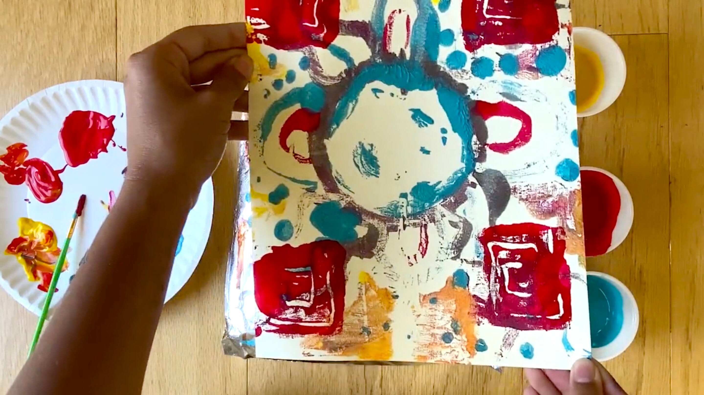 tinfoil monoprint activity