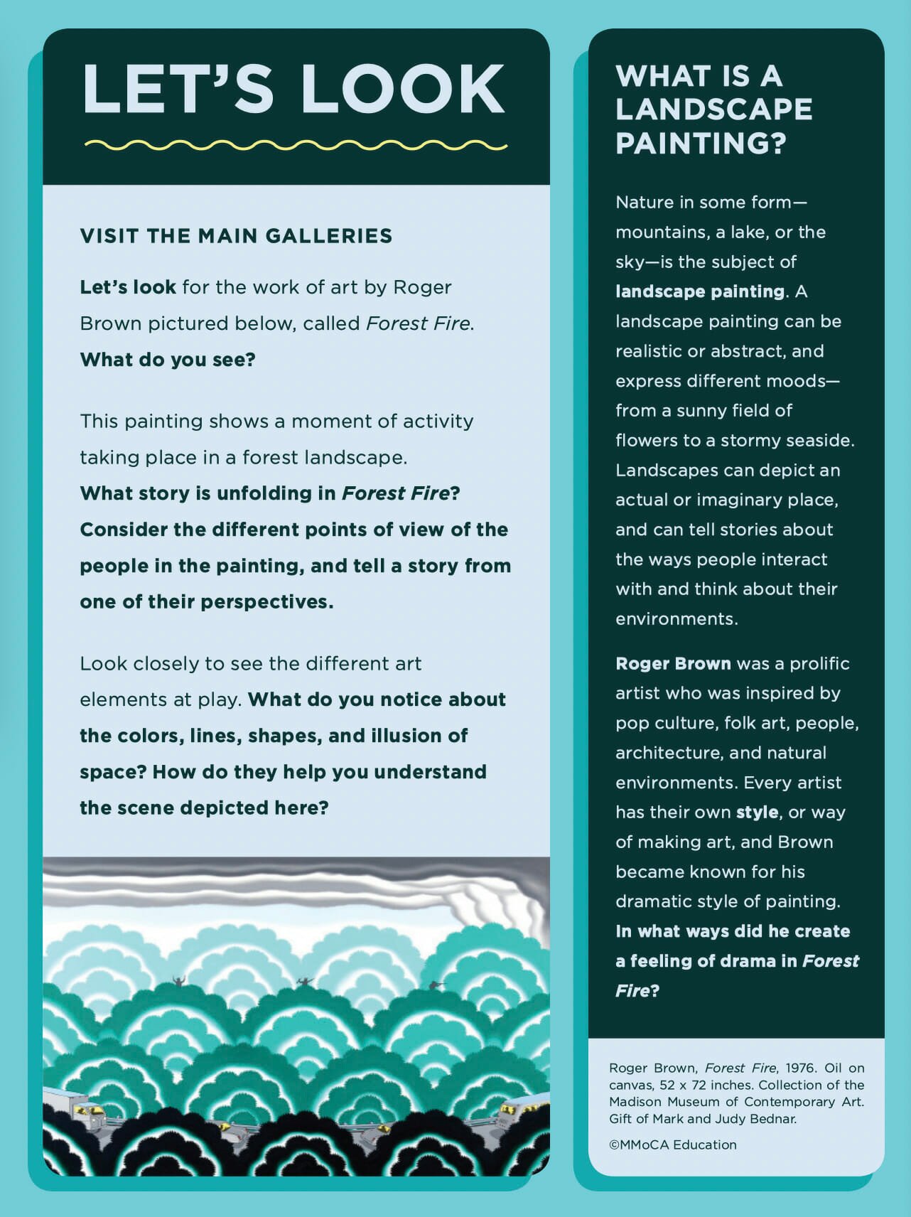 artpack instruction sheet inspired by Roger Brown