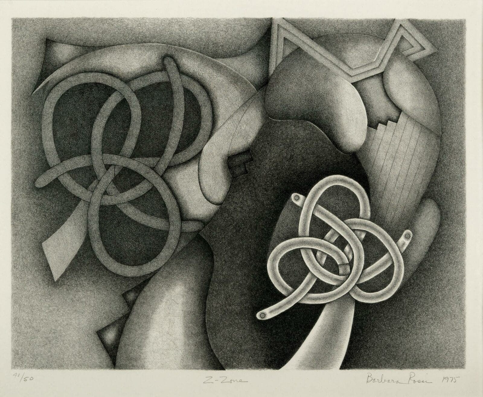 Z-Zone. Artist: Barbara Rossi. Date: 1975. Medium: lithograph in black.