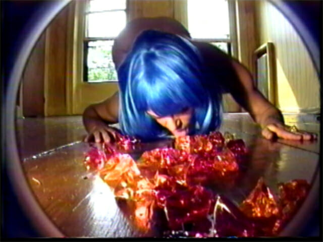 woman with blue hair
