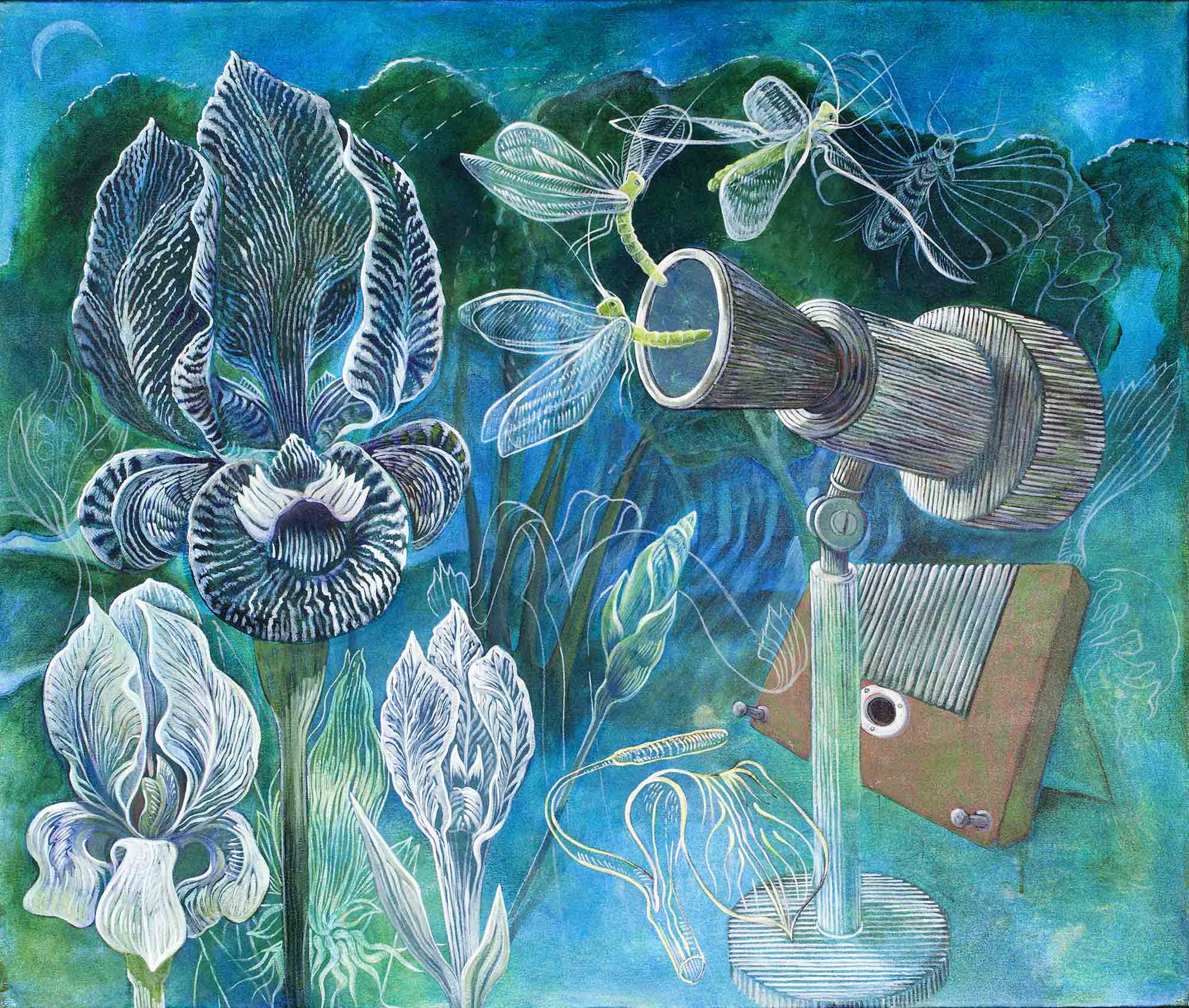 Ellen Lanyon, Arabian Nights, 1998. Acrylic on canvas, 44 x 52 inches. Collection of the Madison Museum of Contemporary Art. Gift from the Estate of Ellen Lanyon.