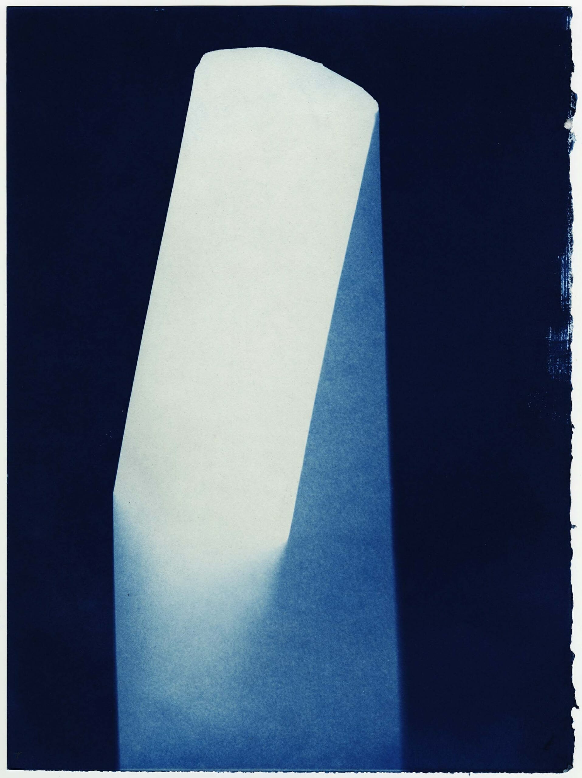 Linda Levinson, No. 15: Sanskrit-English Dictionary Sir M. Monier-Williams New Edition Oxford, from the series The Hidden Souls of Books, 2016. Cyanotype, 15 x 11 inches. Courtesy of the artist.