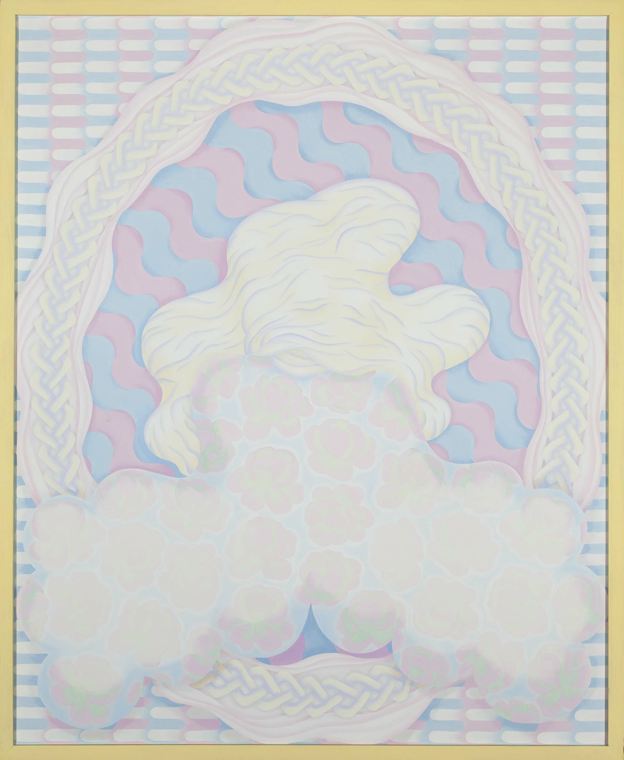 abstract painting with cloud-like shapes