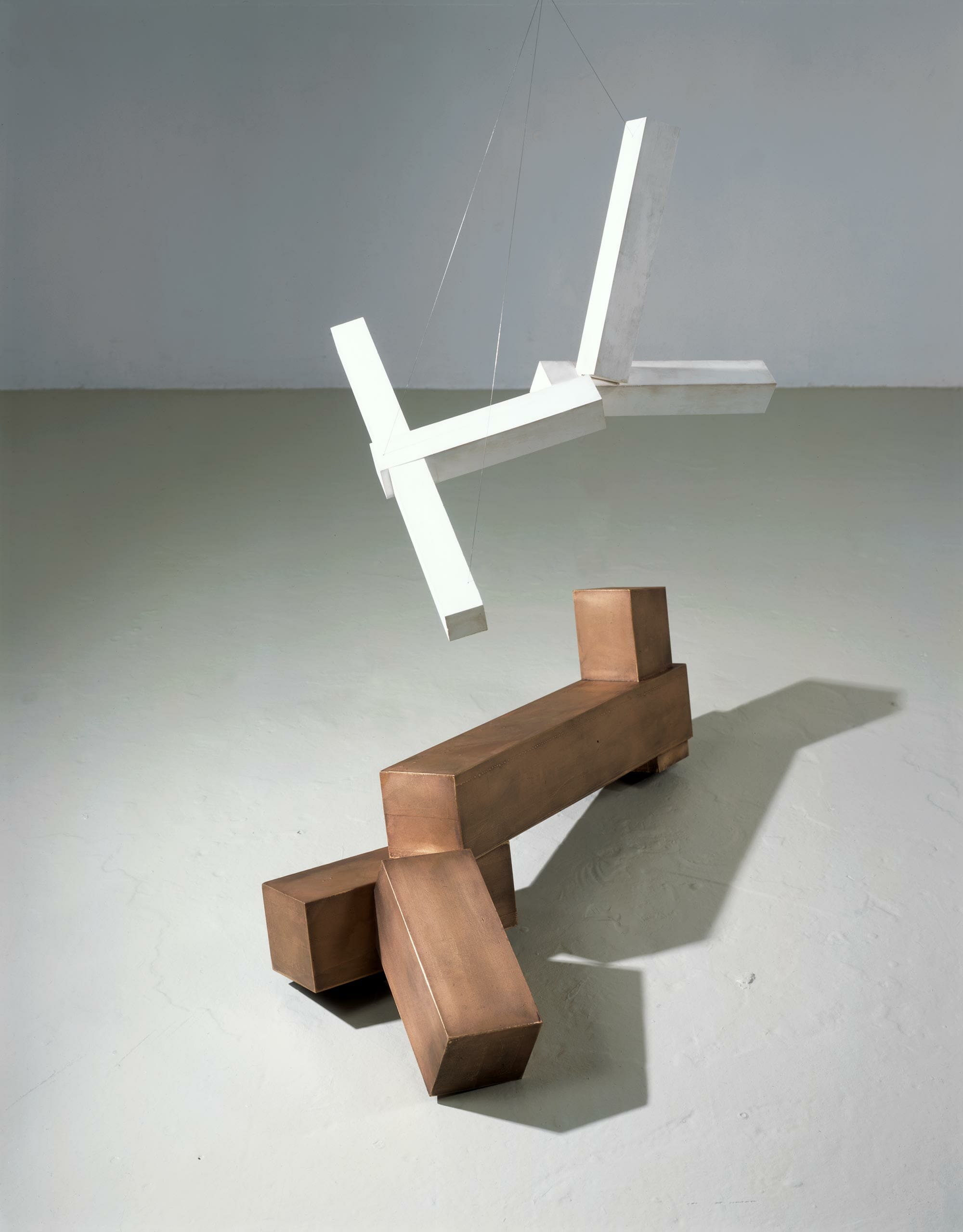 Joel Shapiro, Untitled, 2001-02. Bronze and plaster, 52 1/2 x 48 x 30 inches. ©2018 Joel Shapiro / Artists Rights Society (ARS), New York. Photo: Ellen Page Wilson. Courtesy of the artist and Pace Gallery.