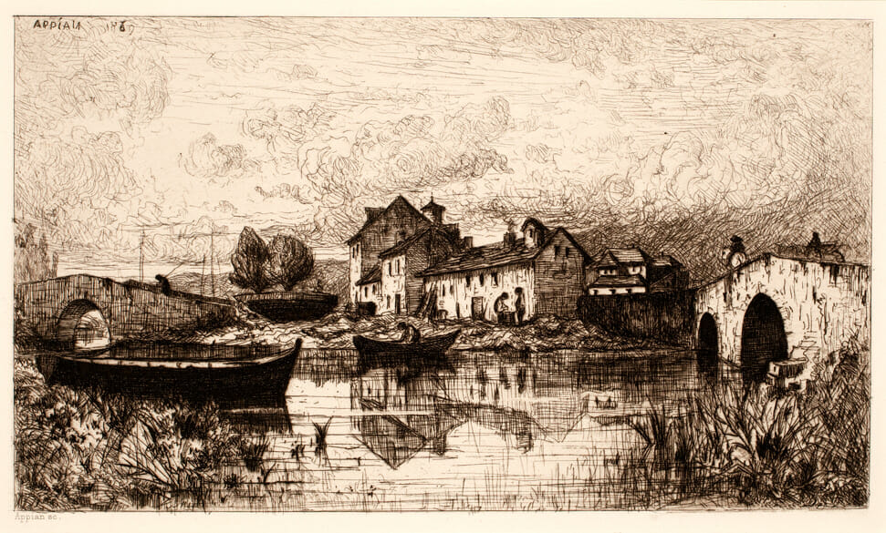 Before the Rain, Villeneuve. Artist: Adolphe Appian. Date: 1869. Medium: etching and chine colle.