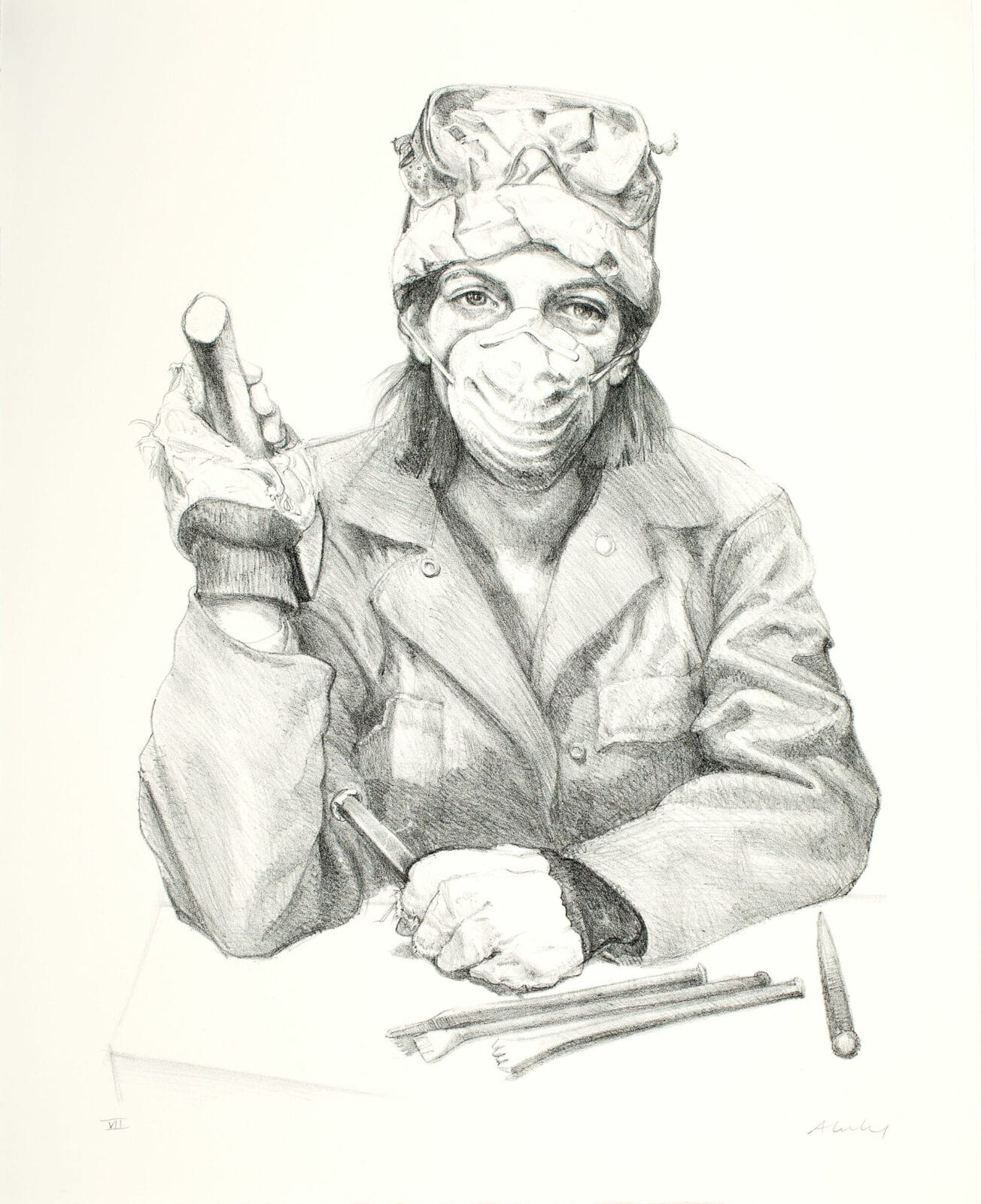 Sculptress. Artist: Sigmund Abeles. Date: 1977. Medium: lithograph.
