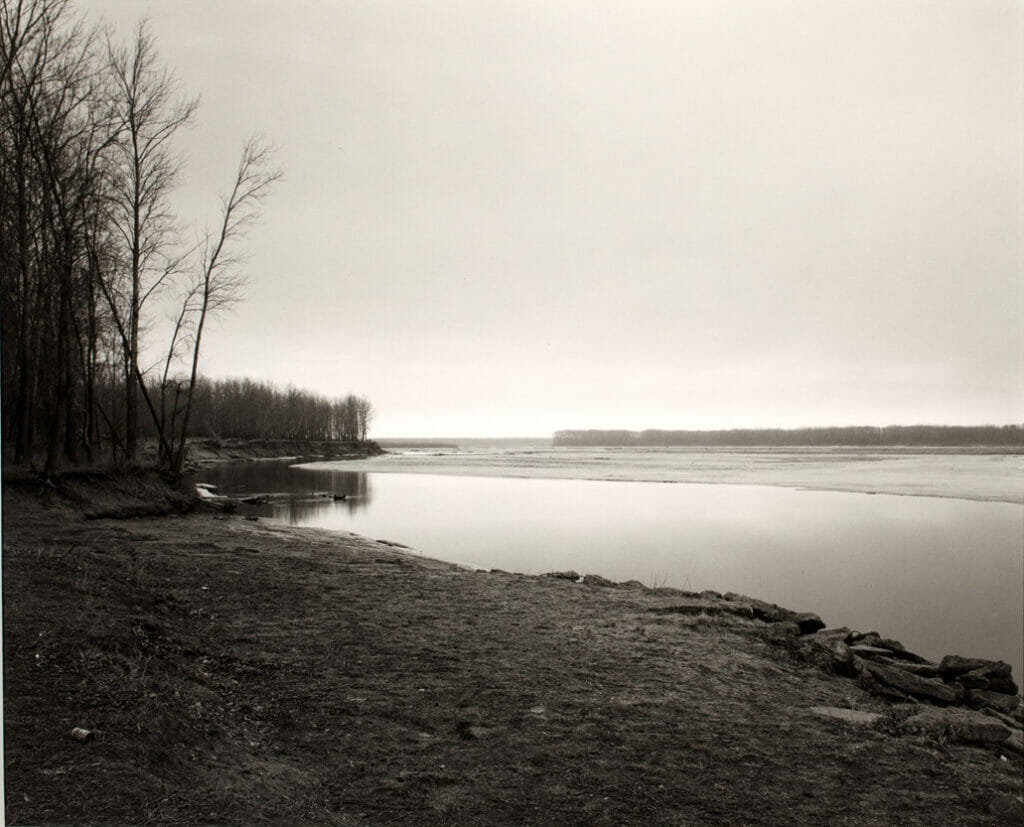 Missouri River, Clay Co., South Dakota. Artist: Robert Adams. Date: 1979. Medium: gelatin silver print.