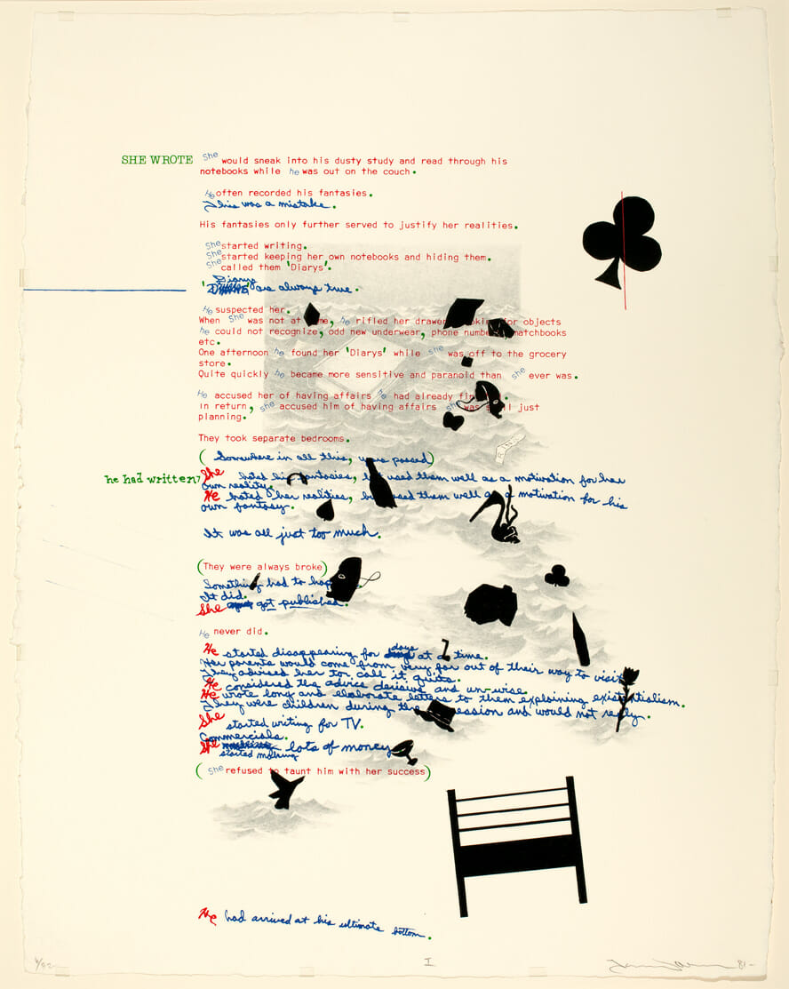 Debris from the Text “I”. Artist: Terry Allen. Date: 1981. Medium: lithograph.