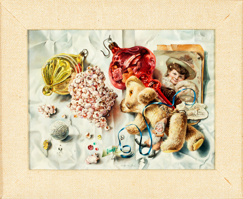 Decorations. Artist: Aaron Bohrod. Date: 1955. Medium: oil on gesso board.