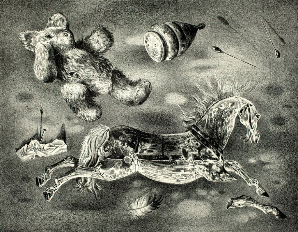 Toys. Artist: Aaron Bohrod. Date: 1945. Medium: lithograph on paper.