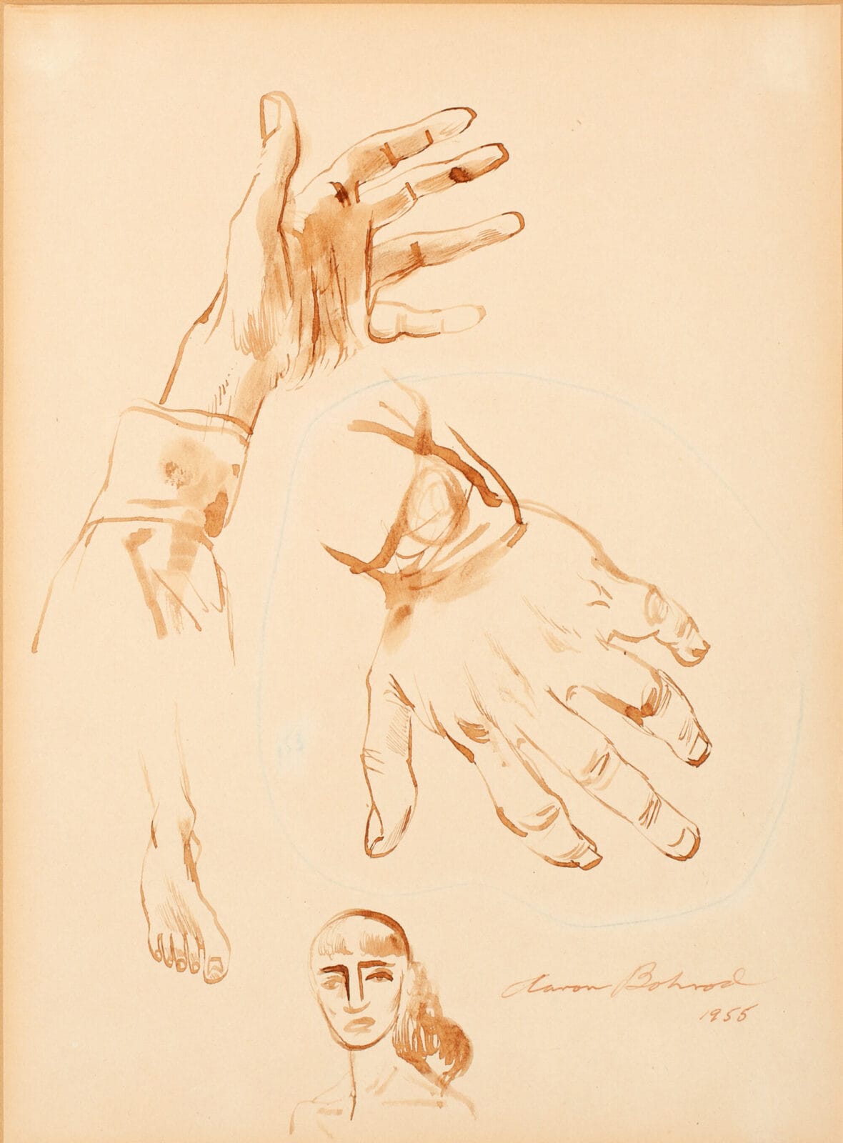 Untitled. Artist: Aaron Bohrod. Medium: sepia pen and ink.