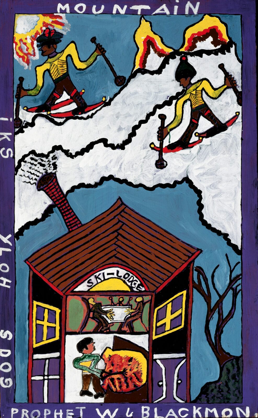 Untitled (Gods Holy Ski Mountain). Artist: “Prophet” William J. Blackmon. Date: circa mid 1980s. Medium: latex and enamel paint on wood.