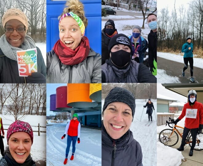 collage of MMoCA Mosaic 5K participants