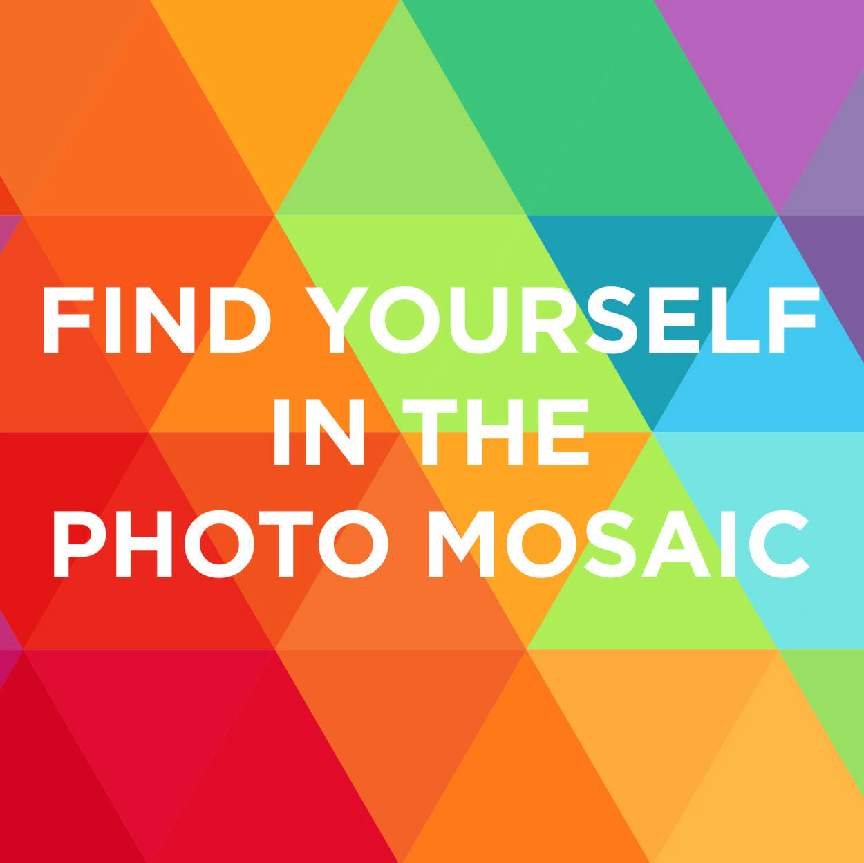 graphic that says find yourself in the photo mosaic