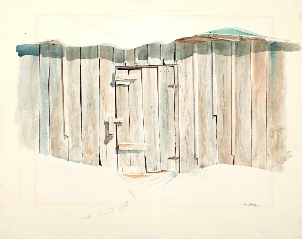 Broadside of a Barn. Artist: Nile Jurgen Behncke. Date: 1947. Medium: watercolor.