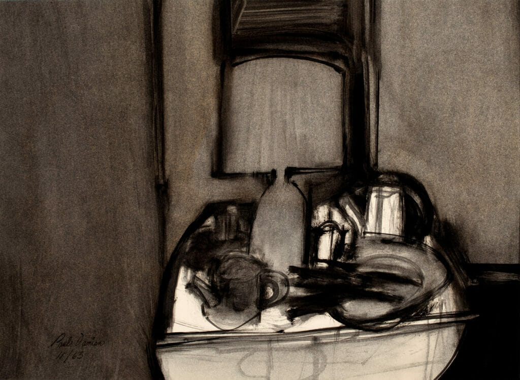 Still Life with Lamp. Artist: Paul Damian. Date: 1963. Medium: oil on paper.