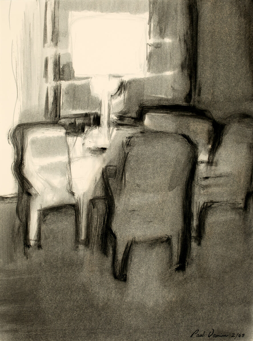 Room with Banquet Lamp. Artist: Paul Damian. Medium: oil on paper.