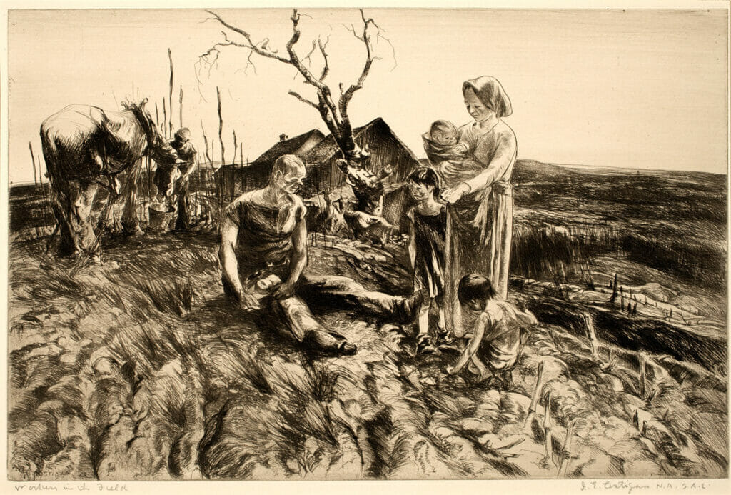 Workers in the Field. Artist: John E. Costigan. Medium: etching.