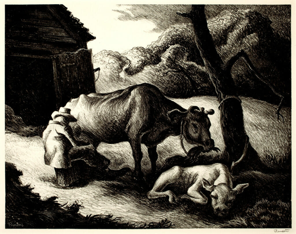 White Calf. Artist: Thomas Hart Benton. Date: 1945. Medium: lithograph.