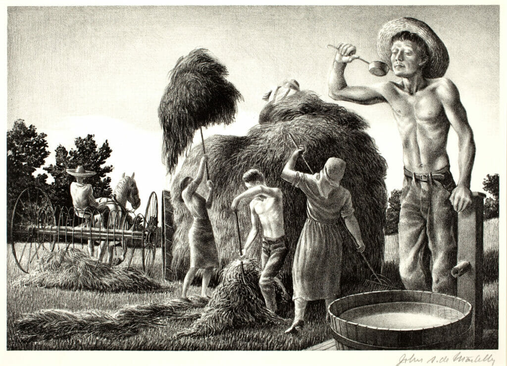 While the Sun Shines. Artist: John Stockton de Martelly. Date: 1943. Medium: lithograph.