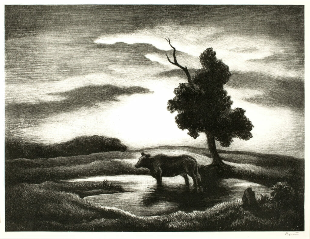 Sunset. Artist: Thomas Hart Benton. Date: 1941. Medium: lithograph.