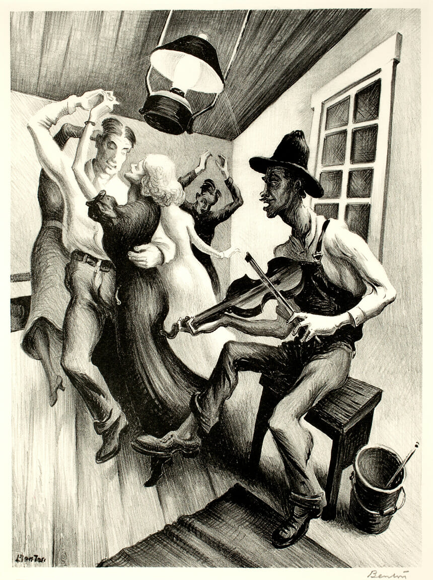 I Got a Gal on Sourwood Mountain. Artist: Thomas Hart Benton. Date: 1938. Medium: lithograph.
