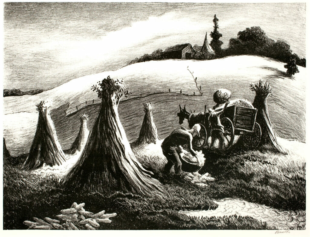 Loading Corn. Artist: Thomas Hart Benton. Date: 1945. Medium: lithograph.