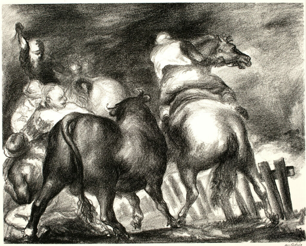 Escaped Bull. Artist: Jon Corbino. Date: 1937. Medium: lithograph.