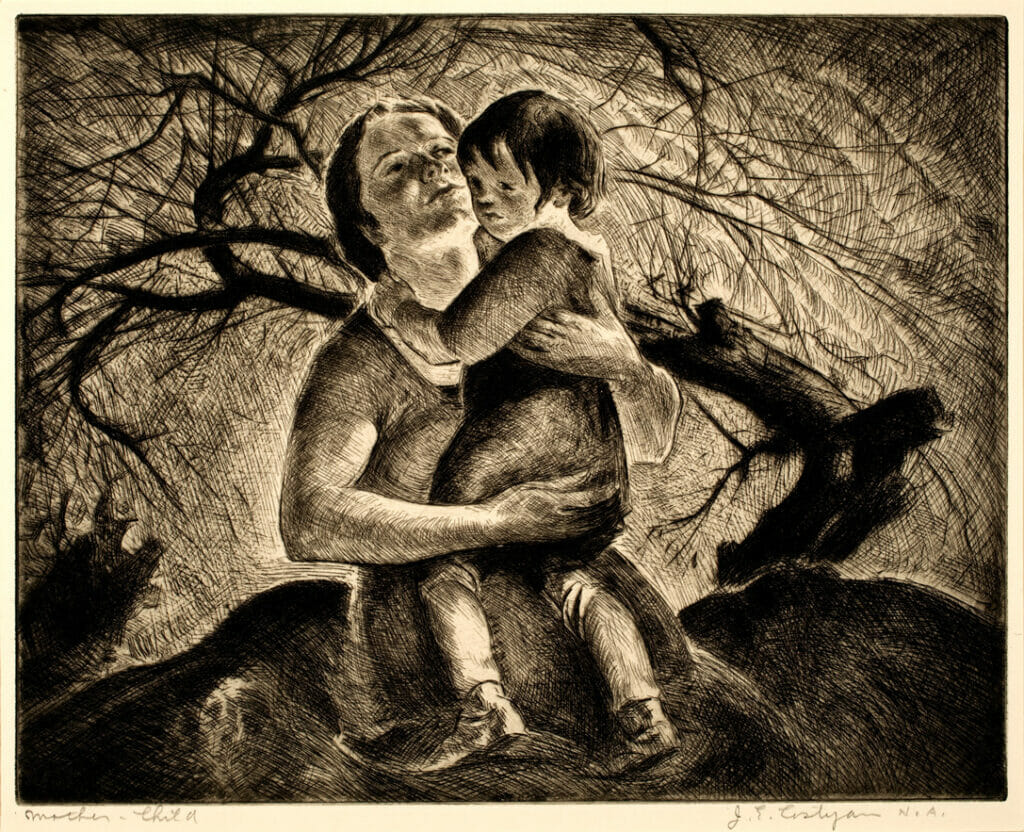 Mother and Child #2. Artist: John E. Costigan. Date: 1938. Medium: etching.