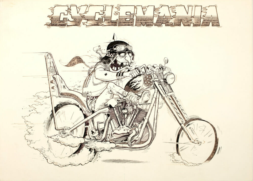 Cyclomania. Artist: Jack Damer. Date: 1969. Medium: ink.