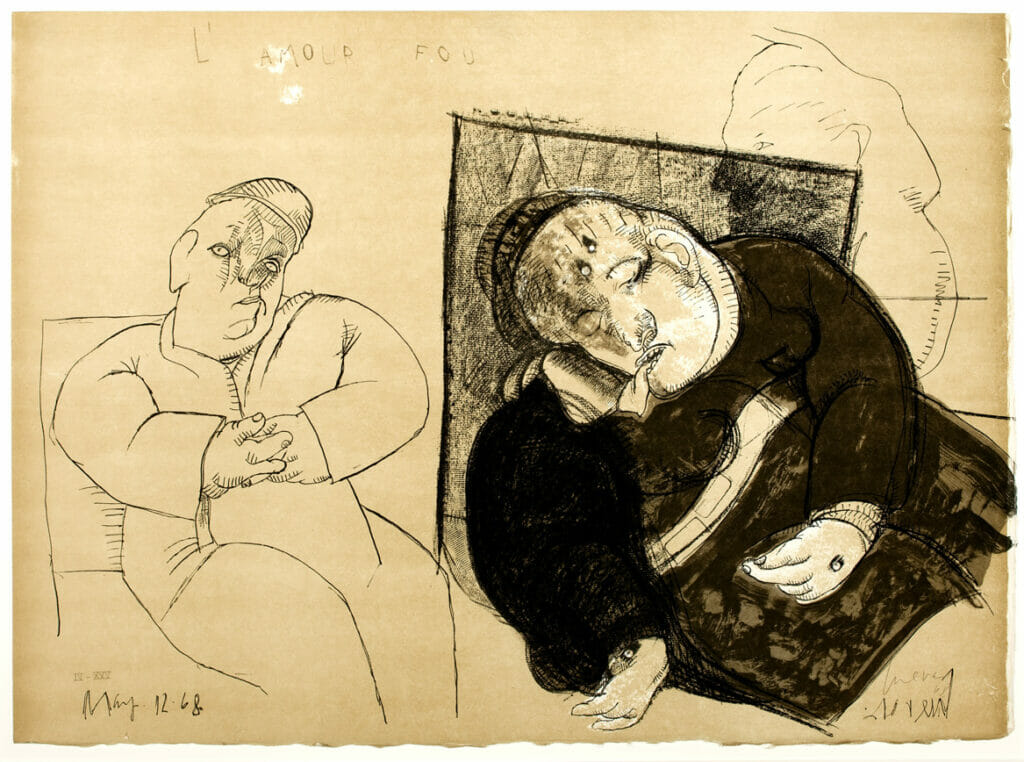 L’Amour Fou. Artist: José Luis Cuevas. Date: 1968. Medium: lithograph.